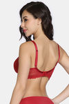 Zivame La Flamme Padded Non Wired 3/4th Coverage Lace Bra - Scarlet Smile — thumbnail 2